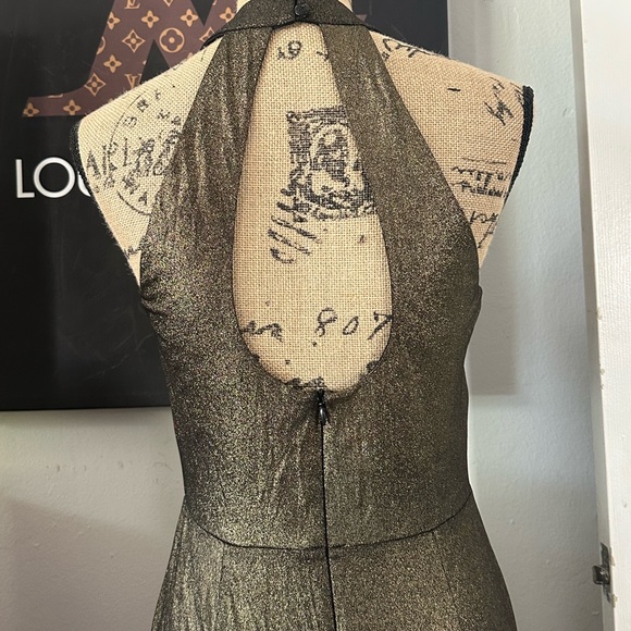 🆕Alexa B Nites Halter Gold Dress - Picture 12 of 16